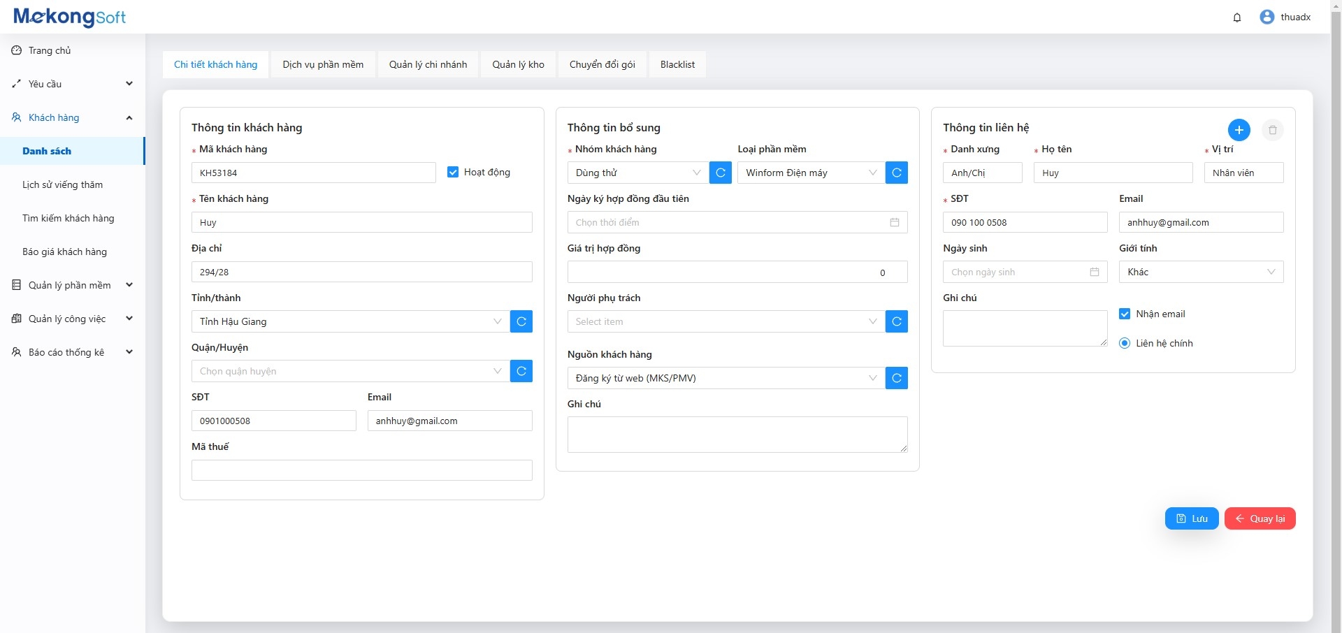 Ứng dụng quản lý chăm sóc khách hàng - CRM