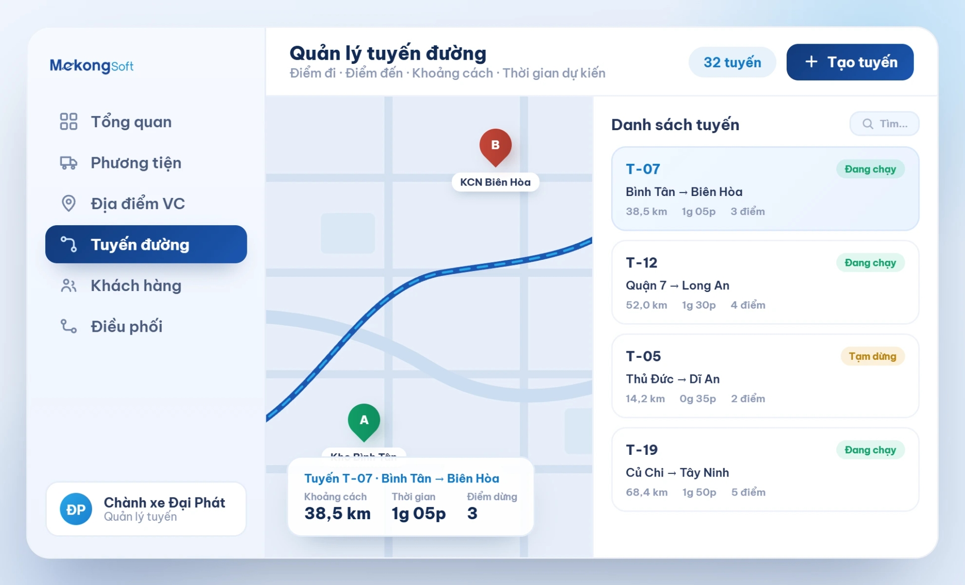 Quản lý tuyến đường