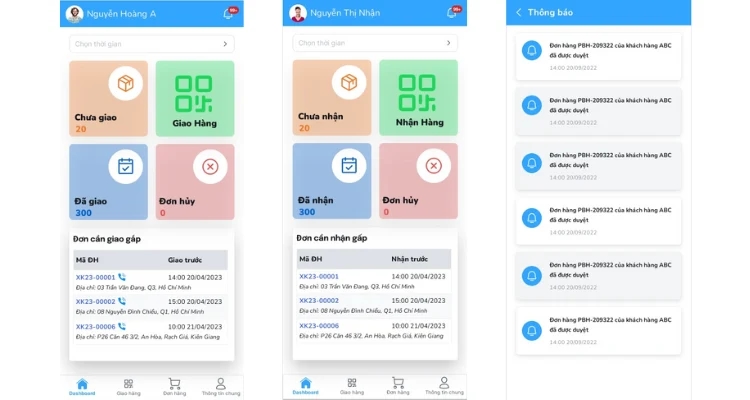 App moblie vận tải, chành xe