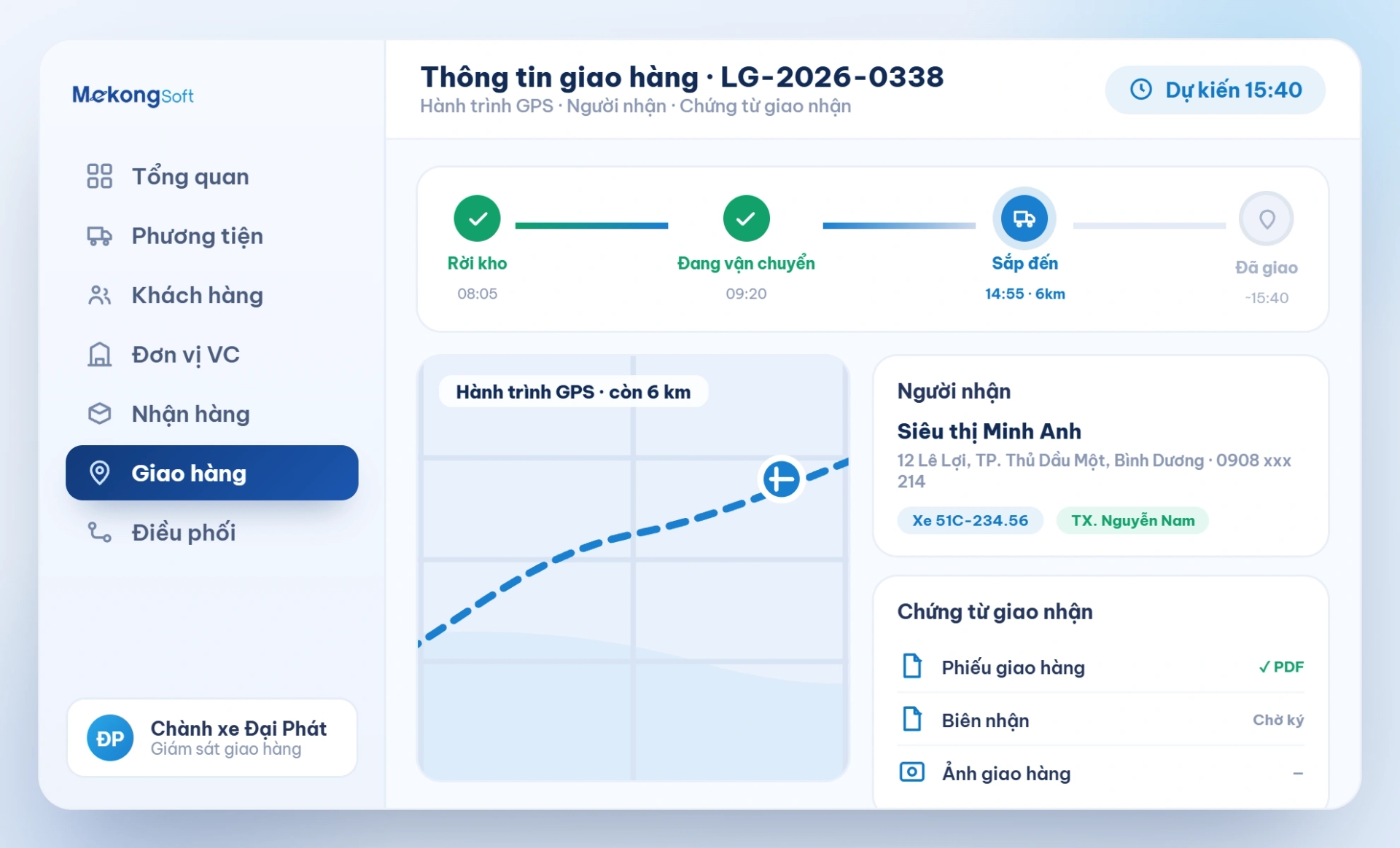 Quản lý thông tin giao hàng