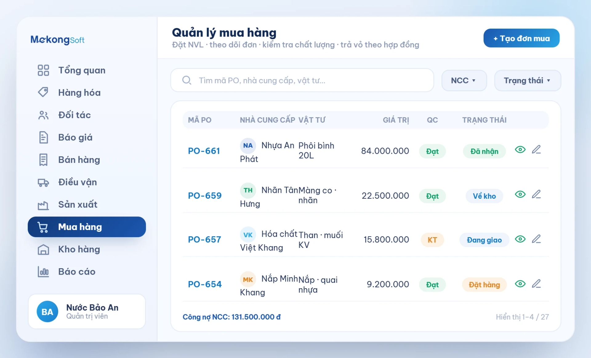 Quản lý mua hàng
