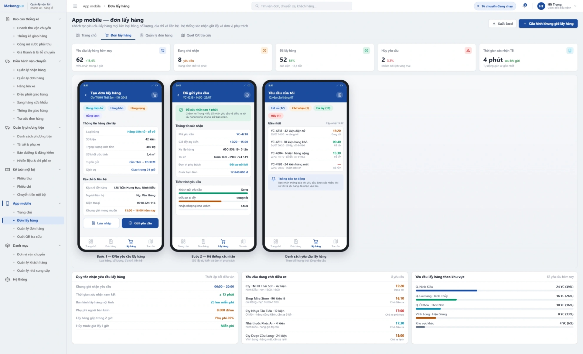 App mobile - Đơn lấy hàng