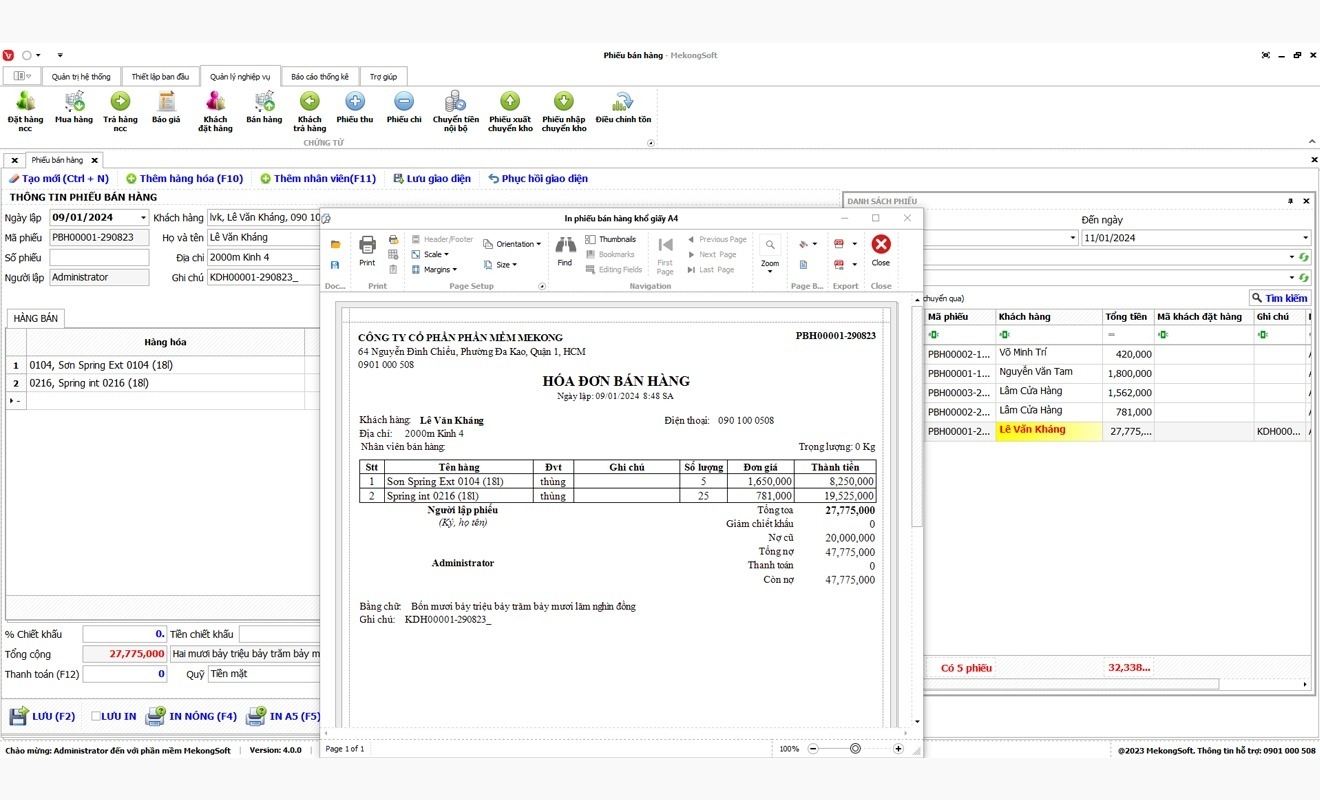 Báo cáo doanh thu chi tiết và trực quan