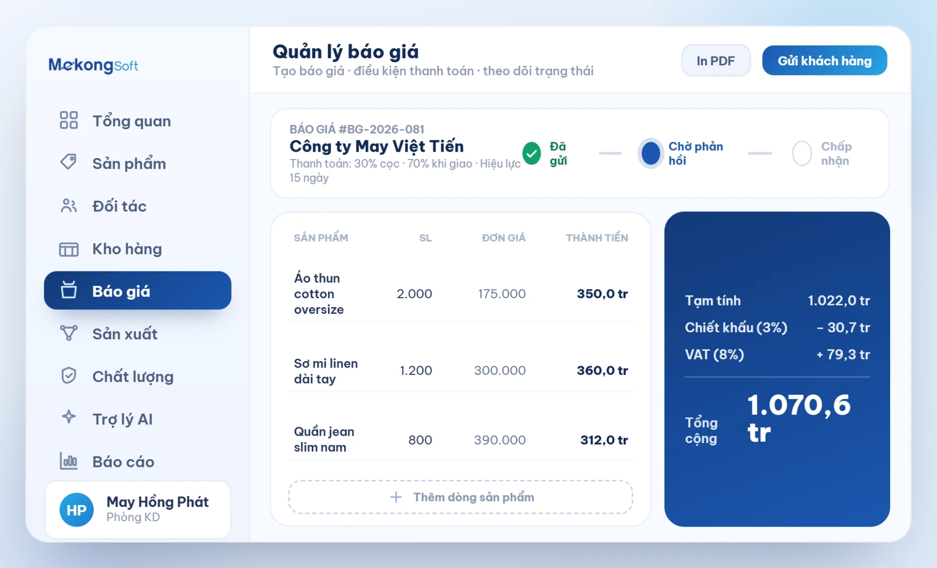 Quản lý báo giá