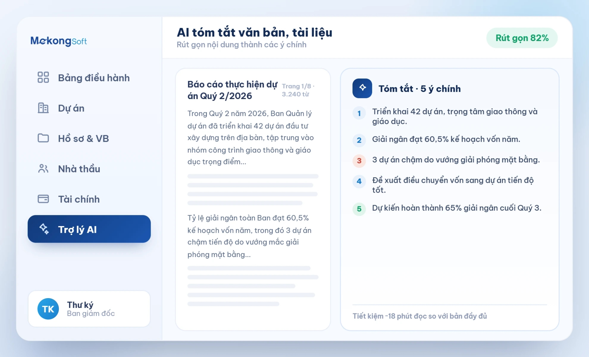 AI tóm tắt văn bản tài liệu nội bộ