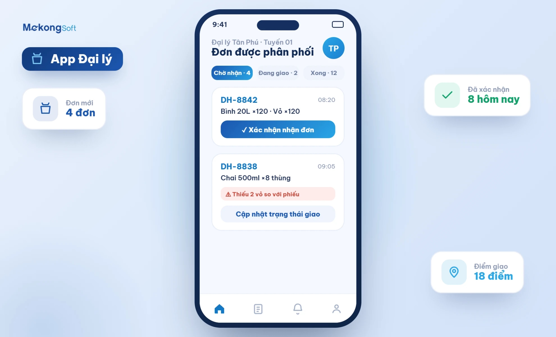 App mobile - Phân phối đơn hàng cho đại lý