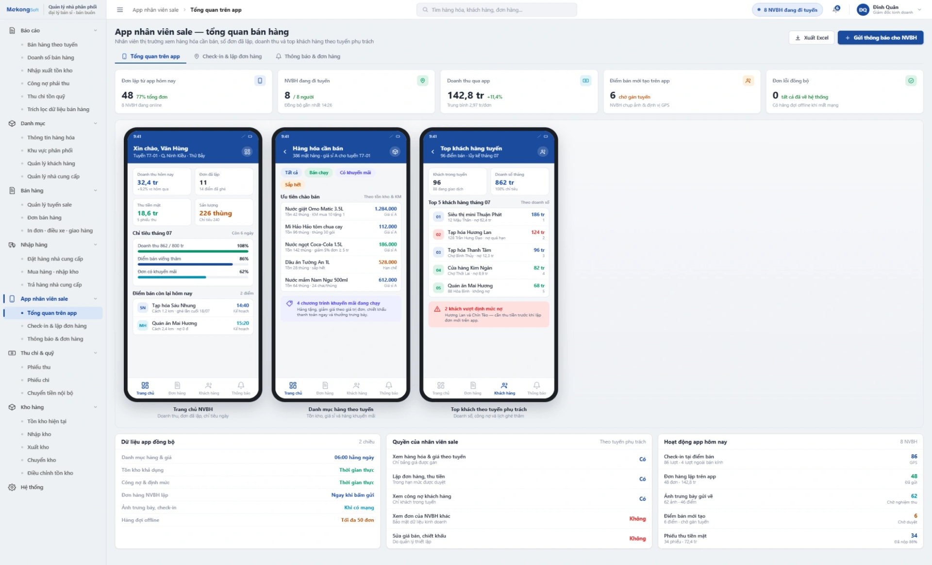 App cho nhân viên sale