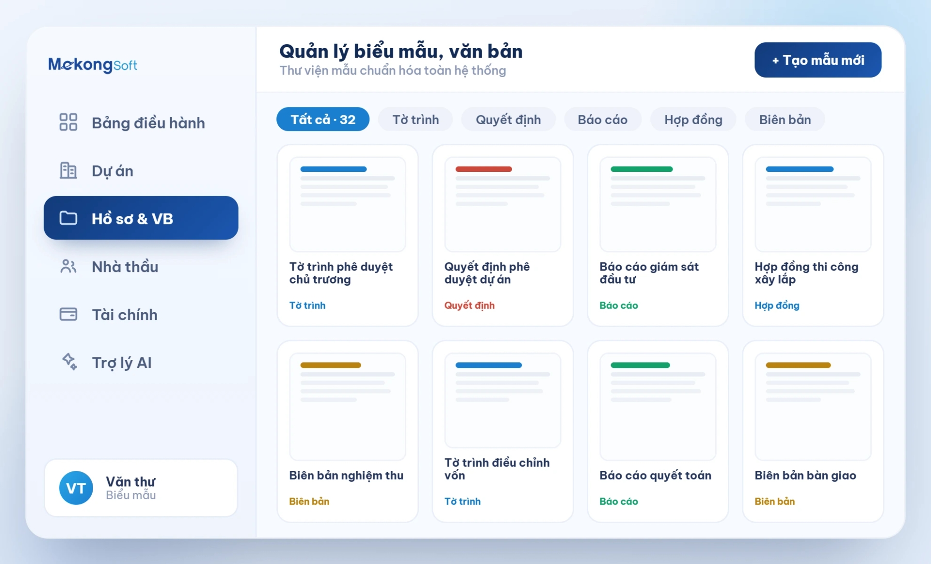 Quản lý biểu mẫu, văn bản