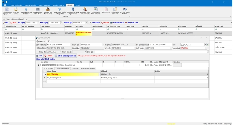 Quản lý lệnh sản xuất