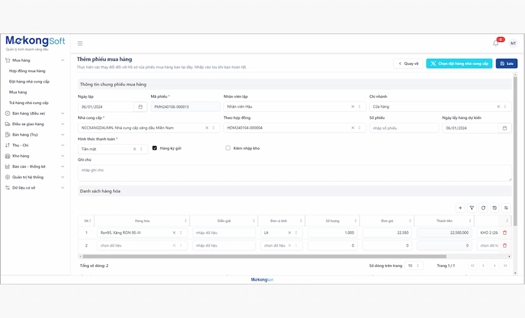 Quản lý mua hàng