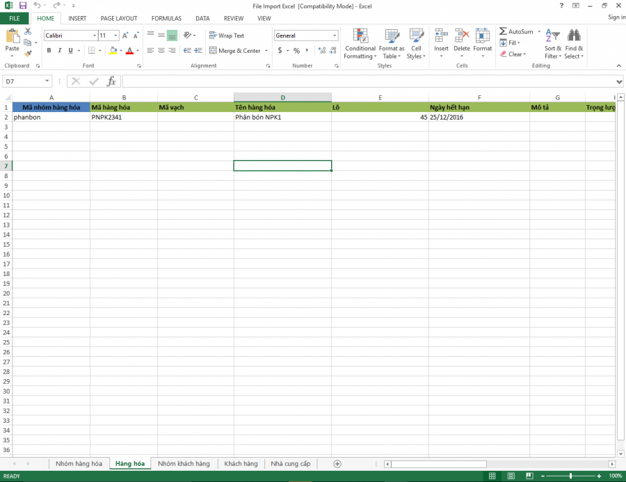 Hướng dẫn import từ file Excel vào phần mềm quản lý bán hàng MekongSoft