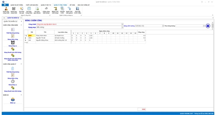 Phần mềm này hỗ trợ quản lý nhiều dự án thi công cùng lúc một cách chính xác