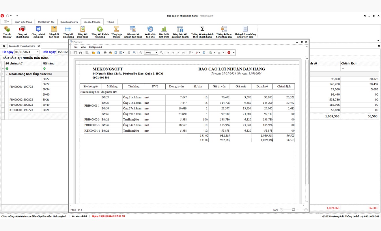 Phần mềm bán hàng giúp thống kê doanh thu chính xác theo ngày, tuần hoặc theo từng tháng