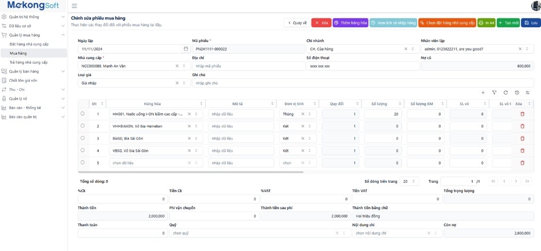 triển khai phần mềm quản lý doanh nghiệp ERP tại MekongSoft