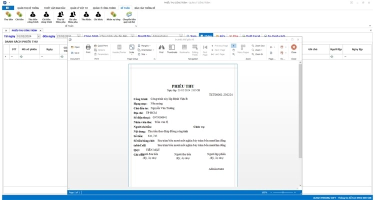 Phần mềm MekongSoft Project tích hợp tính năng giám sát vật tư cho từng hạng mục thi công cụ thể